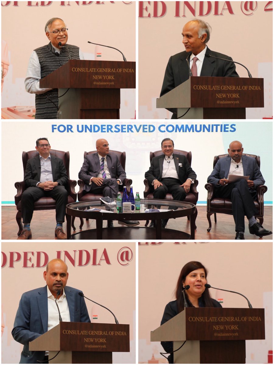 IndiainNewYork's tweet image. An engaging session was held “Role of Artificial Intelligence in Healthcare for Underserved Communities” at @IndiainNewYork with Wheels Global Foundation @WHEELSGF which brought together experts and innovators from India and the U.S. to explore how AI can make healthcare more…