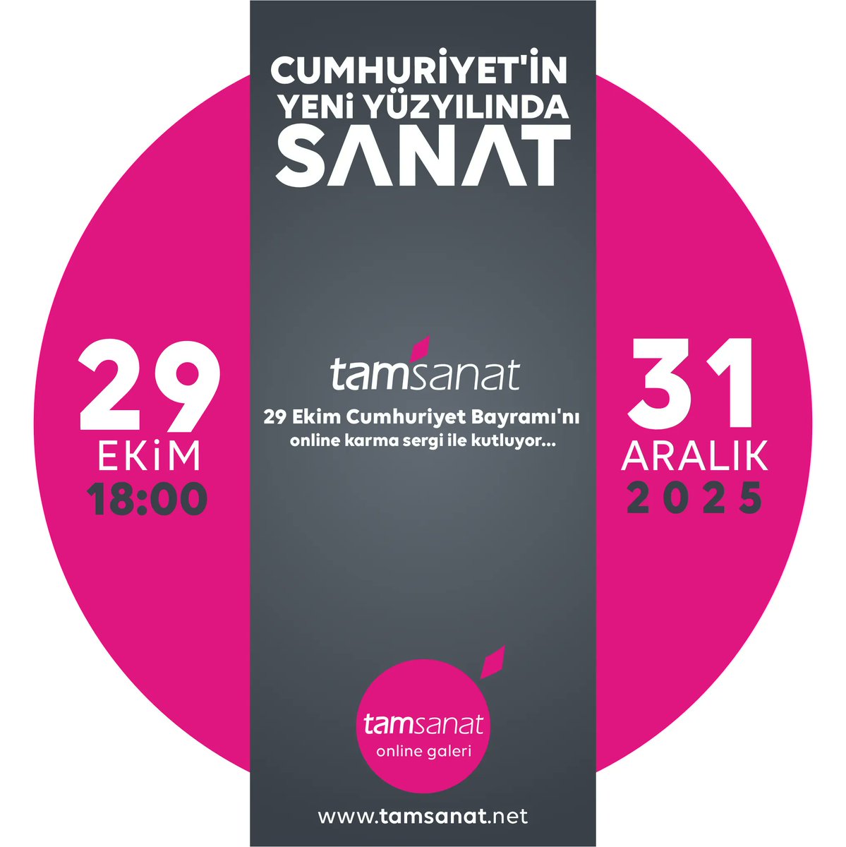 TamSanat's tweet photo. Çağrı...
Cumhuriyetimizin ikinci yüzyılı nedeniyle düzenlenen online sergiye ücretsiz katılım çağrısıdır.

Katılım: https://t.co/sj4xdlouJp

#tamsanat #onlinesergi  #onlinesanat #onlinesanatgalerisi #sanatgalerisi #sergi #sanat #onlinesergi #cumhuriyetinyeniyüzyılı #karmasergi https://t.co/sGe7wmHetq