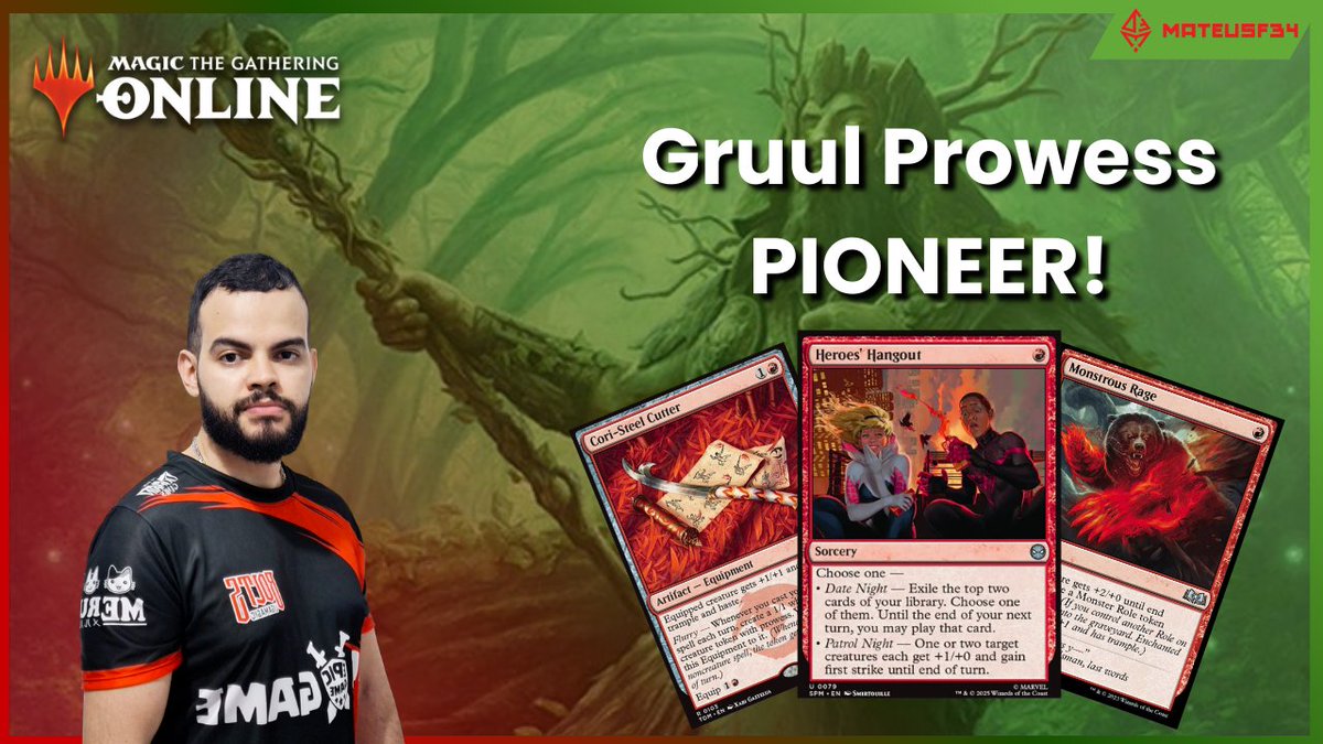 FINALMENTE SAIU!!! 

Soltei uma gameplay comentada do Gruul Prowess Pioneer lá no Youtube. 💚❤️
Vem da uma olhada na força do deck aqui: youtube.com/watch?v=gCLXww…

Essa semana sai o sideguide atualizado no Apoia-se: apoia.se/mateusf34
