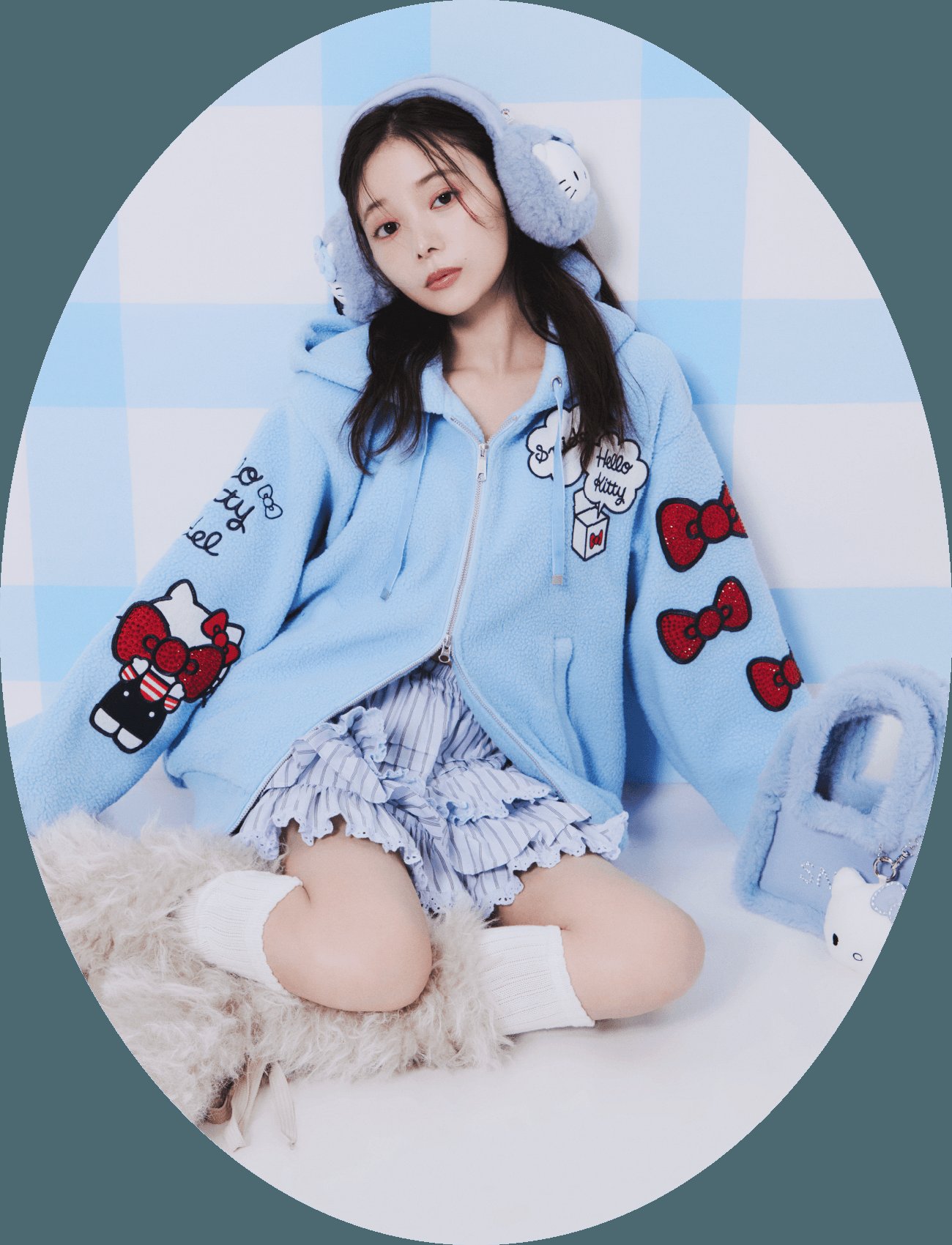 新品未使用】SNIDEL×ハローキティプレミアムパーカー ブラック