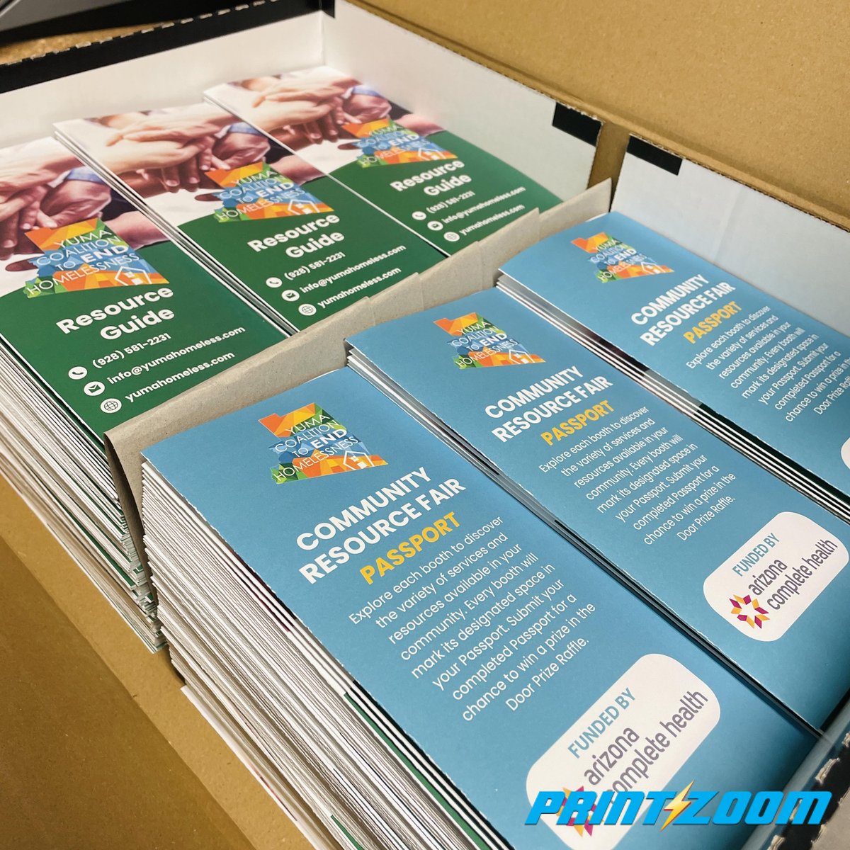 PrintInAFlash's tweet image. THANK YOU to the Yuma Coalition to End Homelessness (YCEH) for trusting Print Zoom with their event marketing needs!
📘 Passports &amp;amp; Resource #Brochures
🗒️ #Notepads
🖊️ #Pens
🎯 #Banners
We’re honored to help bring your vision to life through print.
#PrintZoom #Printinaflash