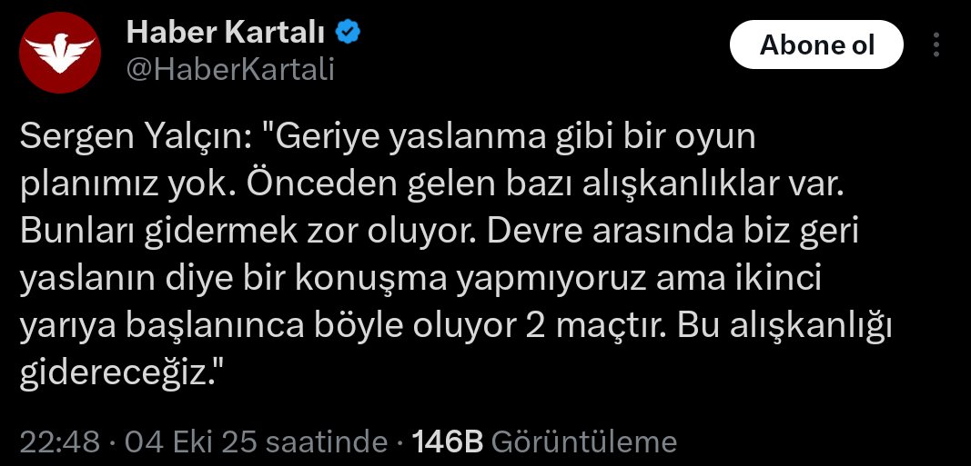 Şu açıklamanın rezilliği yeterince abartılmadı bu arada.