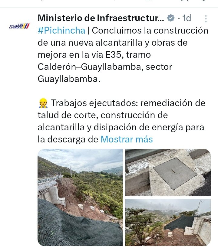 Hubo un tiempo en que en este país inaugurábamos hidroeléctricas, carreteras, escuelas del milenio, hospitales y hasta universidades del nivel de Yachay. Hoy inauguramos la construcción de una alcantarilla, una alcantarilla. El nuevo Ecuador.