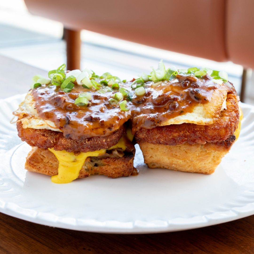 Flaky biscuits. Crispy hashbrowns. Fried eggs. Bacon jam. Our Loaded Breakfast Biscuits are exactly what they sound like—everything you love about breakfast, piled high and smothered in flavor. 🔥