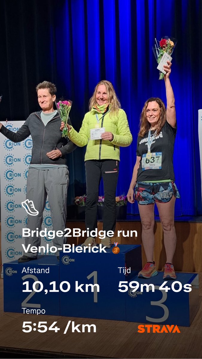 🥉#bridge2bridge #venlo-blerick #orion #run2dayvenlo #run2daynederland #run2day #10km #onderhetuur strava.app.link/SjZU6gNIdXb