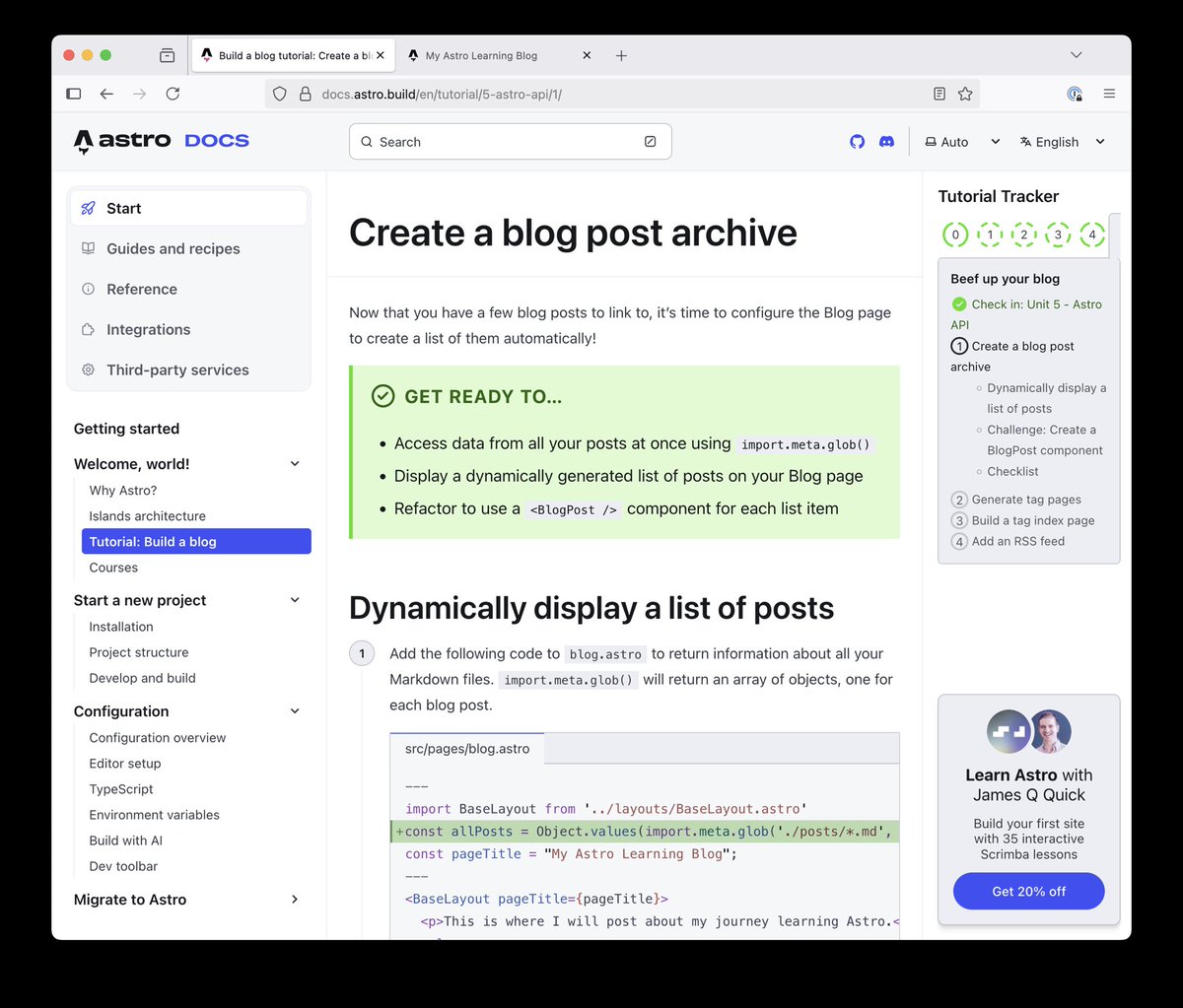 joshuawenning's tweet image. I’m currently going through the @astrodotbuild blog tutorial, and it’s an absolute delight! The ease of use getting started, especially coming from Jekyll, is inspiring. I feel like I can build on top of my prior knowledge, but with a lot of potential power and stellar tooling.