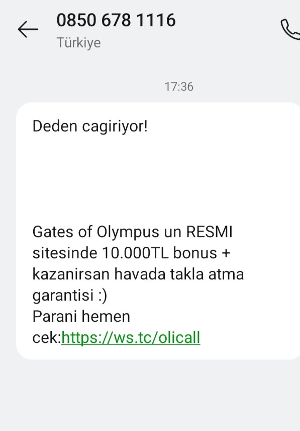 Allah aşkına
Bu #yasadışıbahis mesajlarımdan gına geldi
Bu numaralardan tespit edip
Direk #idam edin bunlarıda
Kurtulalım 😡😡😡🤬🤬
Bıktık bunlardan
Vurun kafalarını gitsin yeter🤬😡
#sibersuçlar
#EGM
Gönderilen tüm numaraları nereye şikayet edeceğiz