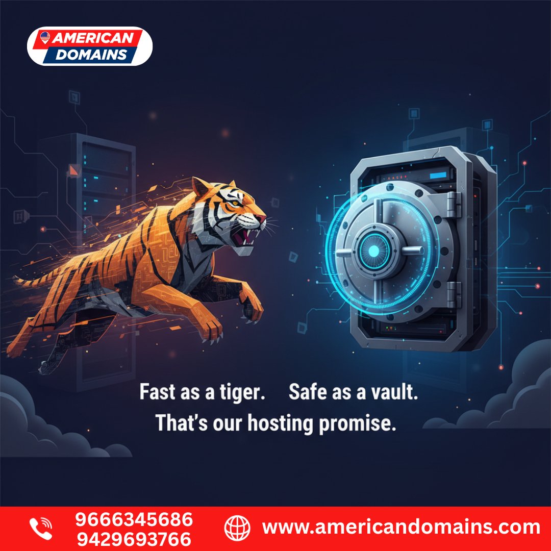 DomainsAme85783's tweet image. 🐅 Fast as a tiger. Safe as a vault.
That’s our hosting promise. 💪
📞 +91 98765 43210 | +91 96663 45686
🌐 americandomains.com

#AmericanDomains #WebHosting #FastSecureReliable