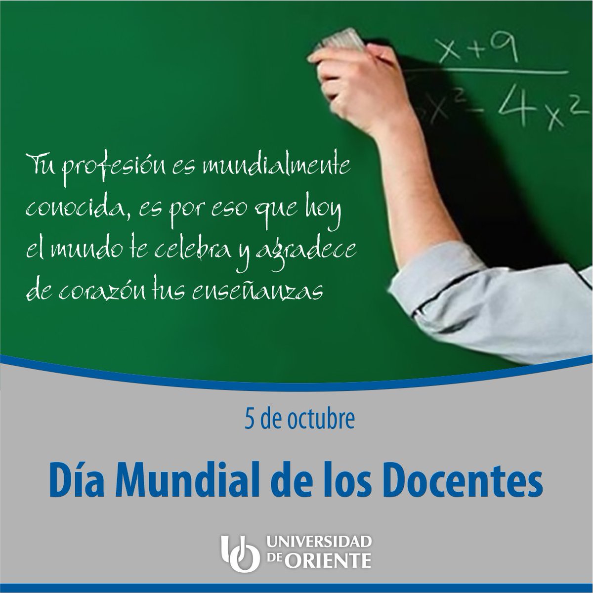 #Hoy celebramos a quienes día a día transforman vidas a través de la educación. Los #docentes son el pilar fundamental en la construcción de sociedades más justas, inclusivas y preparadas para el futuro.