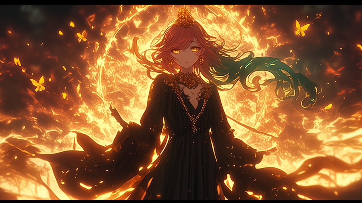 BitMusicWorld's tweet image. 篝火の夜、運命を見つめて
#AIイラスト︎