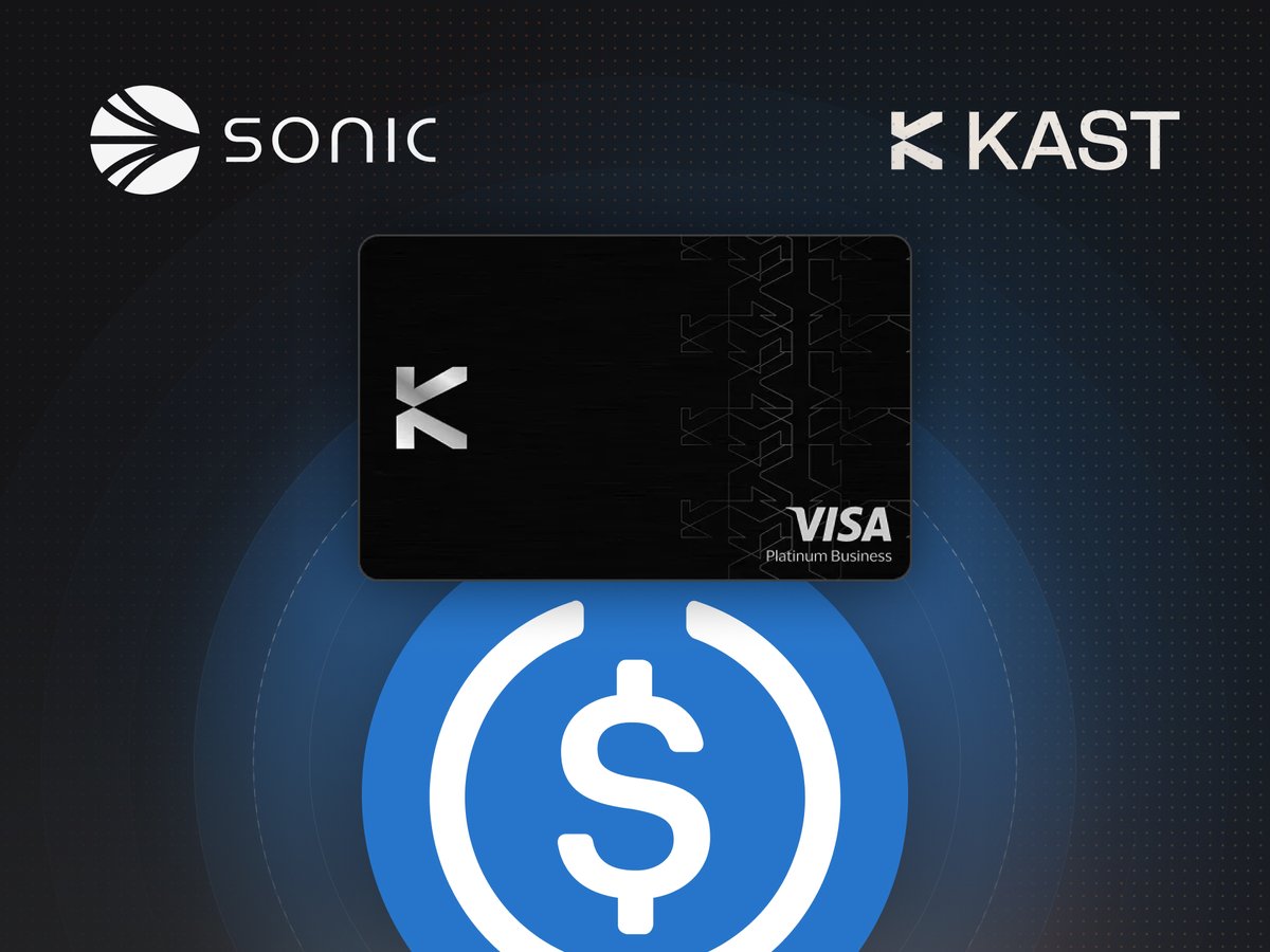 SonicLabs's tweet image. USDC on Sonic is now supported by @KASTcard.

💵 Global USD accounts
🌎 Available in 160+ countries

Seamless spending that bridges DeFi speed with global payments.