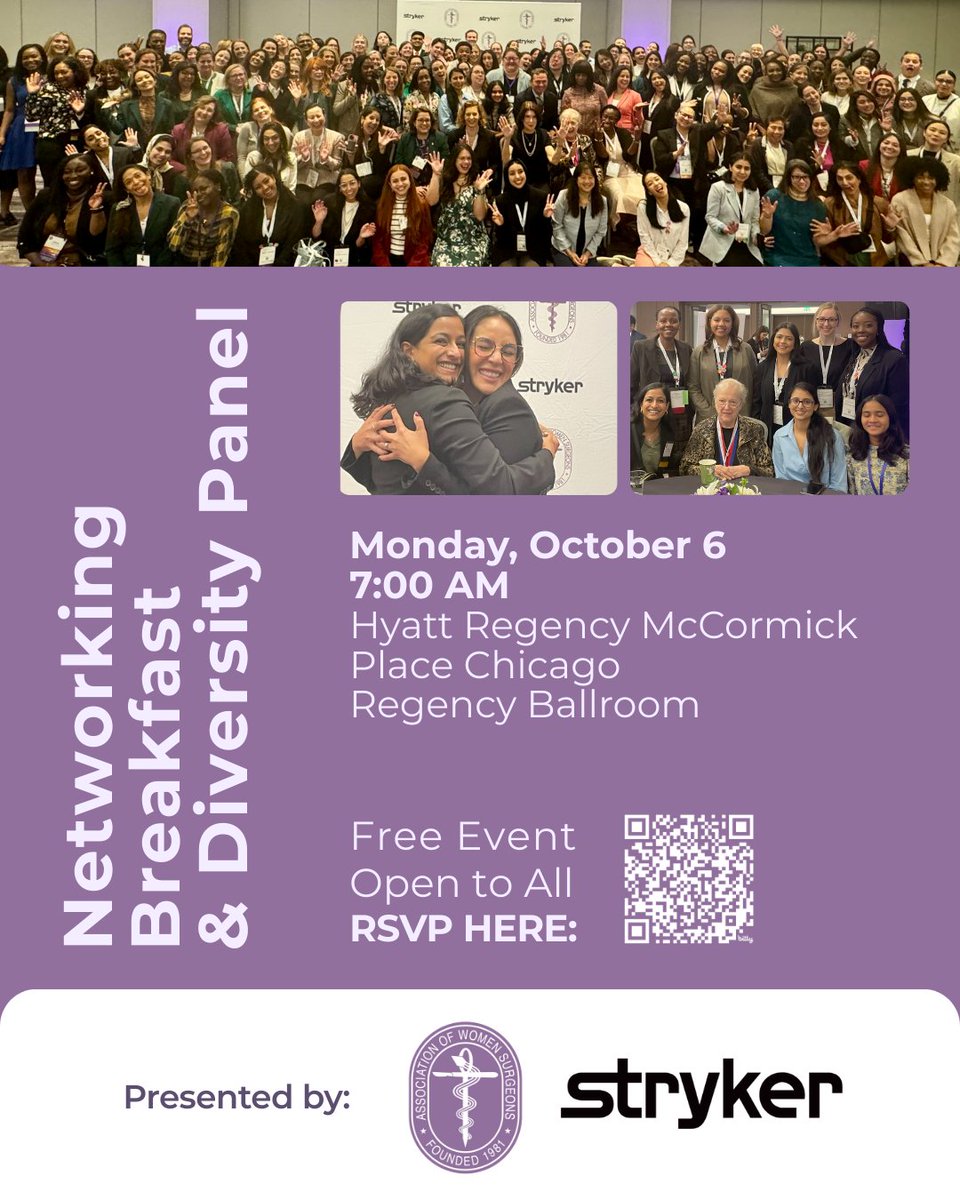 DON'T MISS: AWS Networking Breakfast &amp; Diversity Panel
Monday, Oct 6 at 7am | Hyatt Regency McCormick Hotel Chicago

FREE, rsvp appreciated but not required

Learn about AWS &amp; our partners <a href="/SocietyofBAS/">Society of Black Academic Surgeons</a>, <a href="/OutSurgeons/">Association of Out Surgeons and Allies (AOSA)</a>, <a href="/NativeSurgery/">Native American Surgical Society</a>, <a href="/AcademicSurgery/">Assoc4AcademicSurgery</a>, <a href="/LatinoSurgery/">LatinoSurgSociety</a> and SAAS!