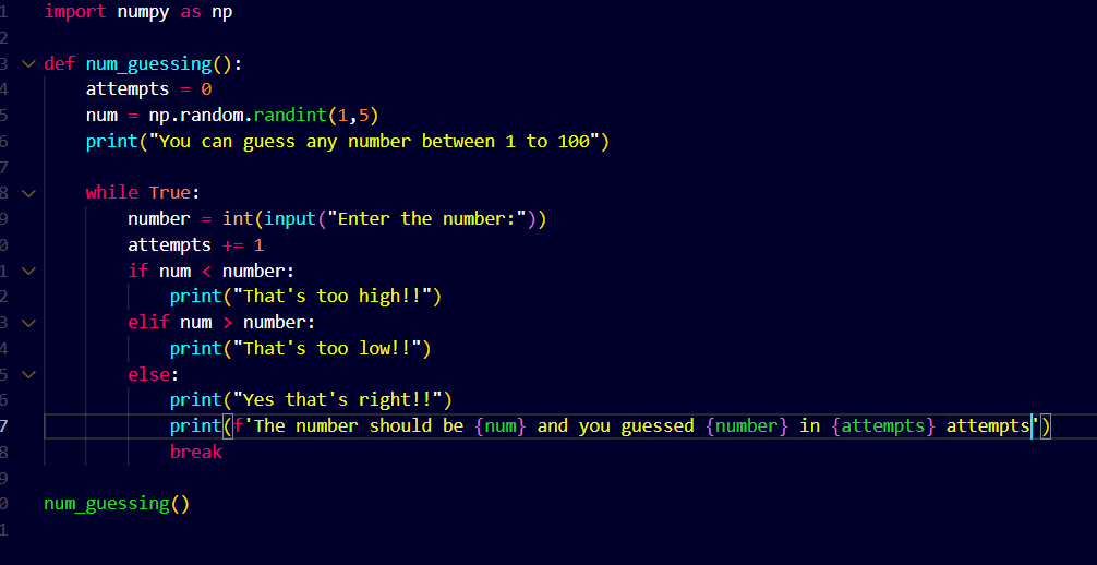 VishakhaKa58462's tweet image. Built a simple Number Guessing game using NumPy today ... Learned more concepts which I’ll be posting tomorrow. Slowly levelling up with practice..
#python #numpy