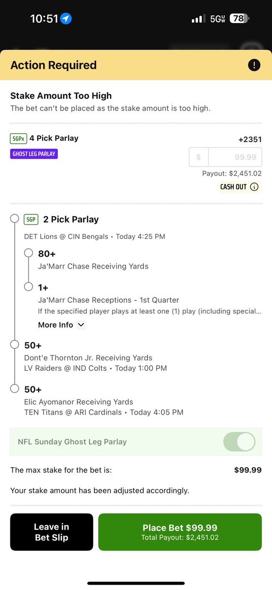Hey <a href="/DKSportsbook/">DraftKings Sportsbook</a> <a href="/DK_Assist/">DraftKings Support</a> what’s the fucking point if a ghost leg token if I can’t use it all?