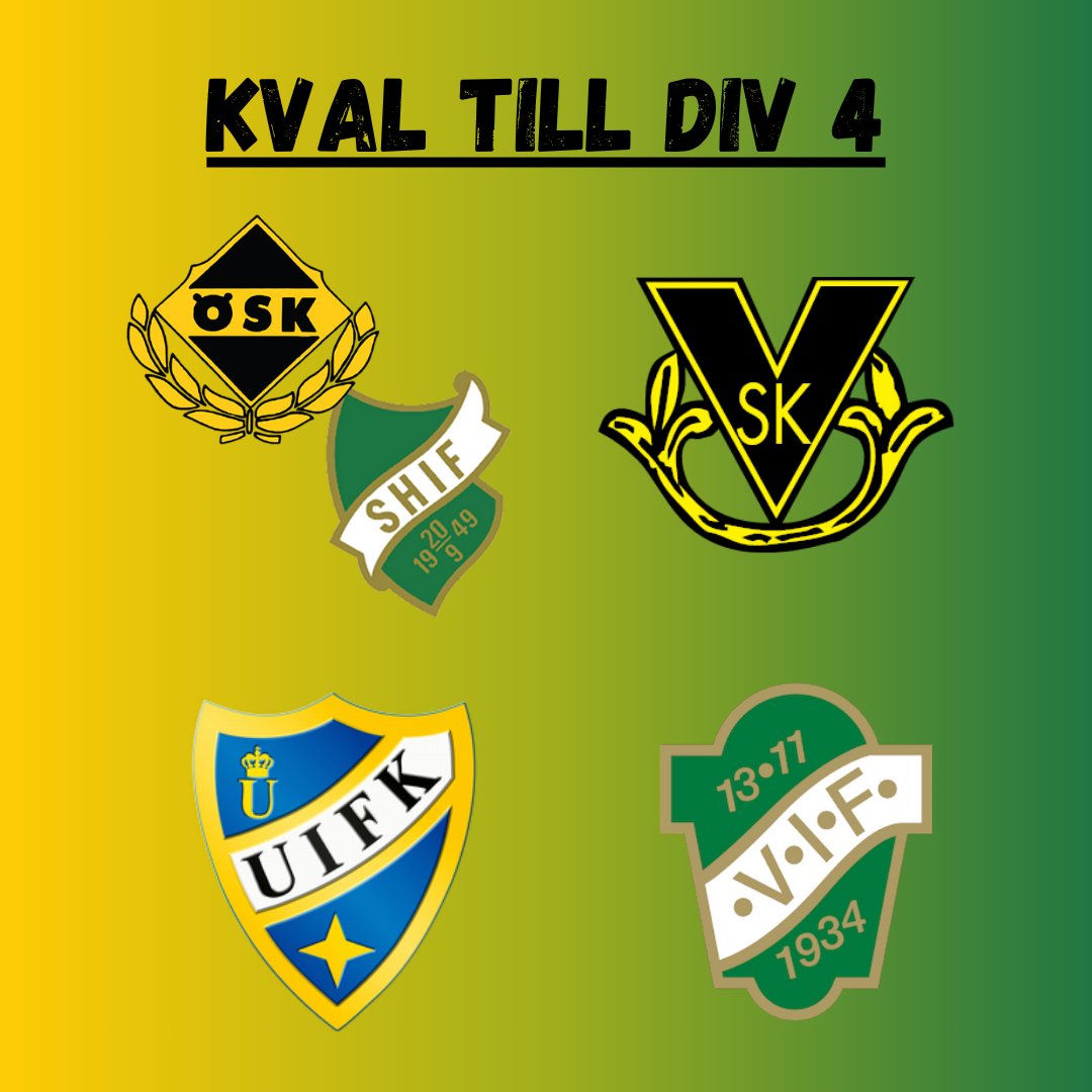Kval för våra damer! 

Igår blev det klart att våra damer får kvala sig upp till div 4. 

Redan ikväll drar kvalspelet igång när vi åker till Ulricehamn för bortamatch! Totalt ska tre platser delas ut till div 4!💛💚