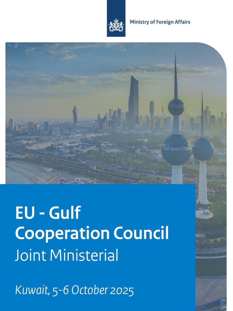 In #Kuwait for the EU-GCC Ministerial Council starting tomorrow. An important topic will be President Trump’s peace plan that could finally end the war in Gaza, alongside cooperation on energy, regional security, and humanitarian aid. 1/2