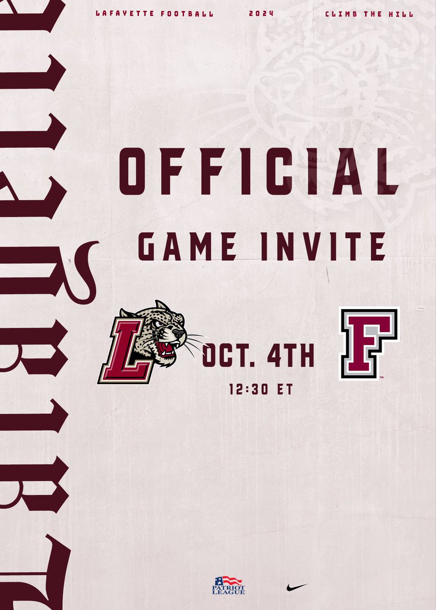 Had a great time at Lafayette Football! Grateful for the invite and the opportunity to experience game day with the program. 🦾 #ClimbTheHill #LafayetteFootball