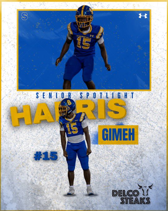 SpringfieldFB's tweet image. Class of 2026:  Harris Gimeh (#15). Harris hasn’t been playing football for long. He loves to play the game, hang with friends (and watch “Waterboy”) and play other sports. Harris will eat trail mix for pre-game energy.  He plans to attend school &amp;amp; learn a trade after graduating.