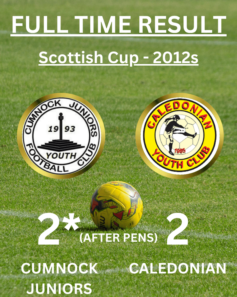 Sadly our 2012s were knocked out of the inspiresport Scottish Cup today after losing to Cumnock Juniors in a penalty shootout.
