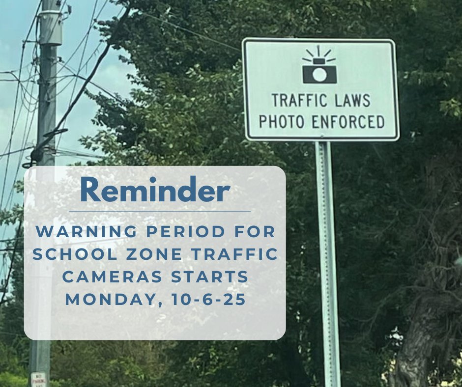 REMINDER:
The city's new school zone traffic cameras activate tomorrow (10-6-25), kicking off the 30-day warning period. These cameras are located by Orchard Knob Elementary School and Brainerd High School.

You can read more about this initiative here: hubs.la/Q03LLwWv0