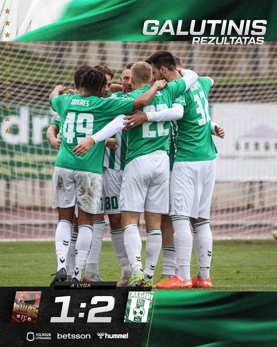 FKZalgirisNews's tweet photo. ๐
๐. ๐
๐ ๐๐๐ฅ๐ ๐ข๐ซ๐ข๐ฌ ๐-๐ ๐๐ณ๐ข๐ฎ๐ ๐๐ฌ ๐๐๐ฅ๐ฌ๐ข๐๐ข
Another needed win for Zalgiris Vilnius! The goals were scored by Motiejus Burba and Liviu Antal.
#fkzalgiris #alyga https://t.co/cxCmbIrjFo