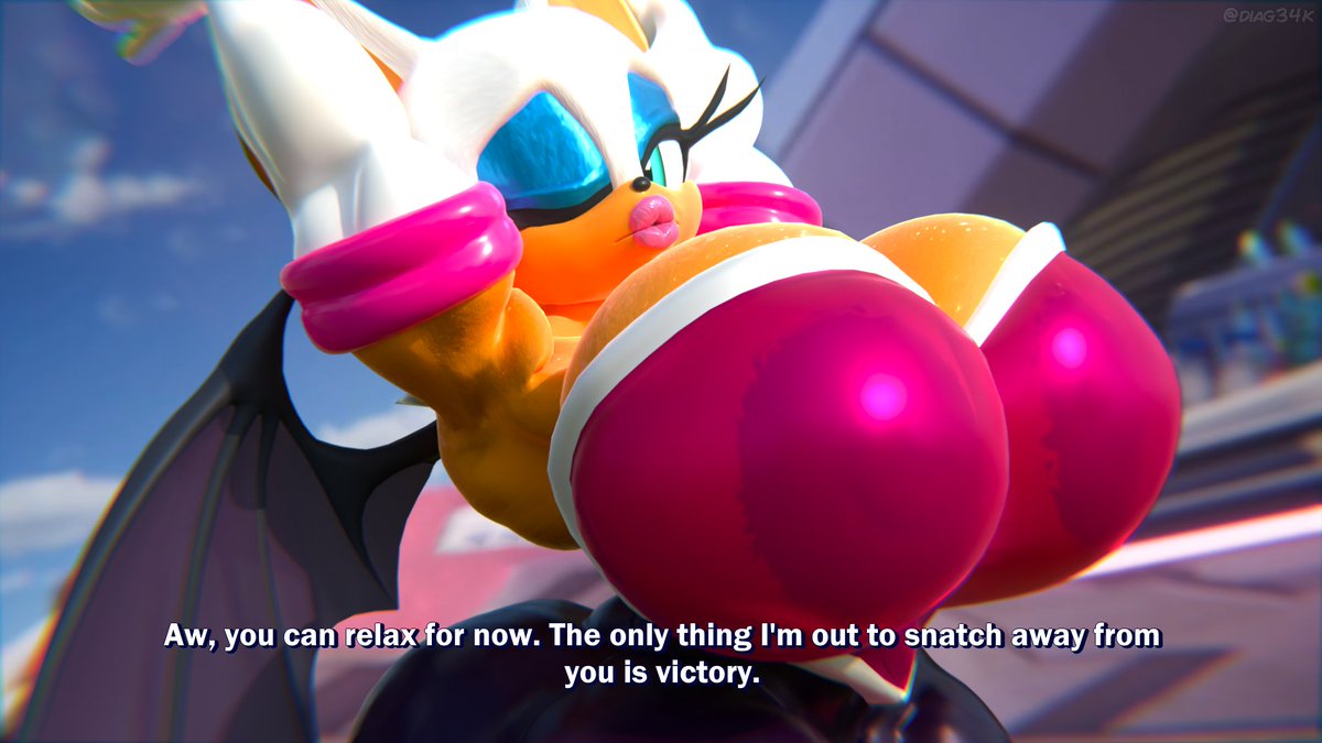 The Rouge pose from Sonic Racing CrossWorlds