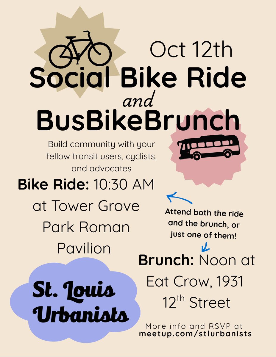 we welcome you to Social Bike Ride and BusBikeBrunch on Oct 12th!! 🚲