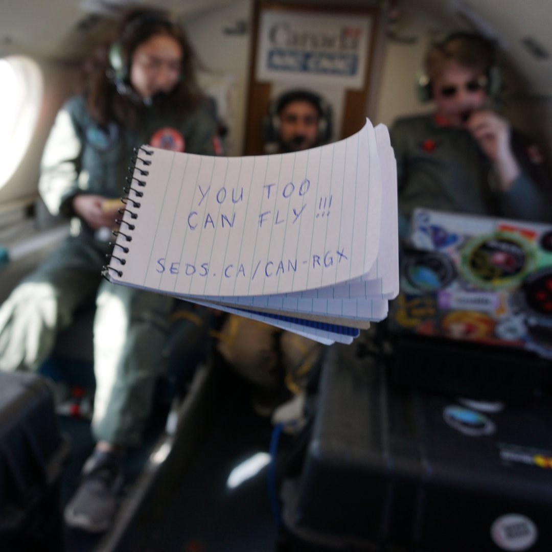 🛰️✨ You can fly in microgravity too! 🌍🚀

Apply to next year's CAN-RGX campaign, in collaboration with <a href="/csa_asc/">Canadian Space Agency</a> &amp; @nrc_cnrc. 

📅 Deadline: Oct 19, 2025 📧 seds.ca/can-rgx