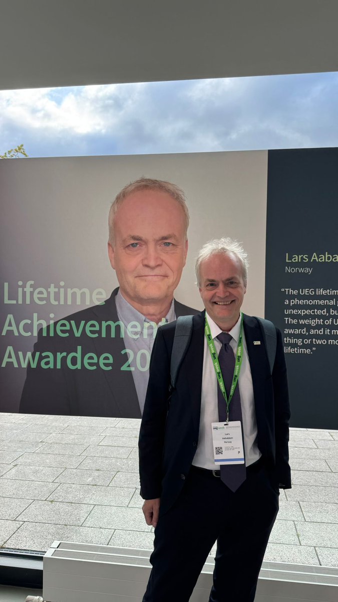 ESGE (@esge_news) on Twitter photo Professor Lars Aabakken - Phenomenal #endoscopy career with a lifelong dedication to #ERCP. Truly deserving winner of the <a href="/my_ueg/">my_UEG</a> Lifetime Achievement Award. Congratulations to our Past President from your #endoscopy family at ESGE 🏆
#UEGWeek #ESGEatUEGWeek Professor Lars Aabakken - Phenomenal #endoscopy career with a lifelong dedication to #ERCP. Truly deserving winner of the <a href="/my_ueg/">my_UEG</a> Lifetime Achievement Award. Congratulations to our Past President from your #endoscopy family at ESGE 🏆
#UEGWeek #ESGEatUEGWeek