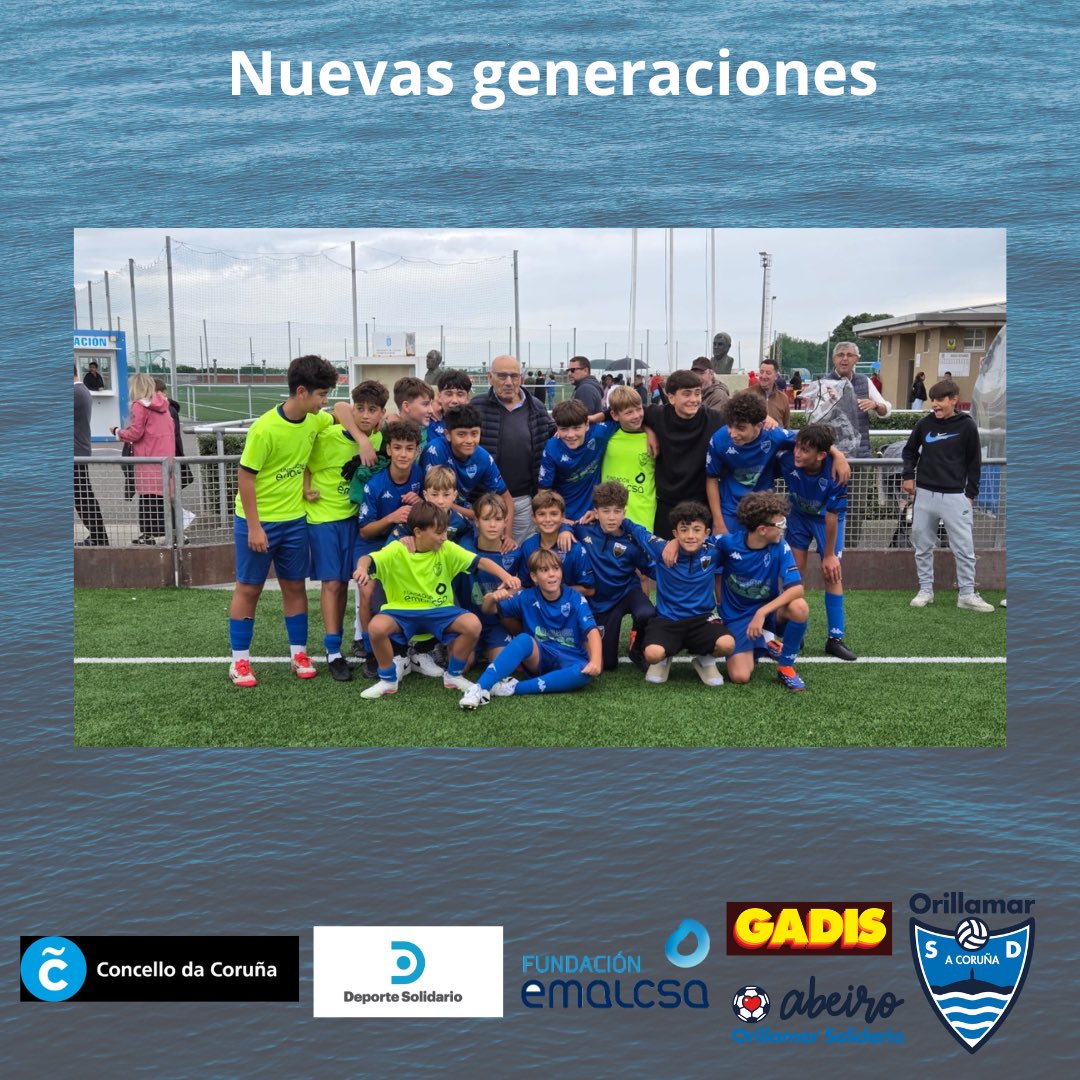 Pasado, presente y futuro del Orillamar. Manolete con nuestro infantil A y sus nietos, Nicolás y Tobías