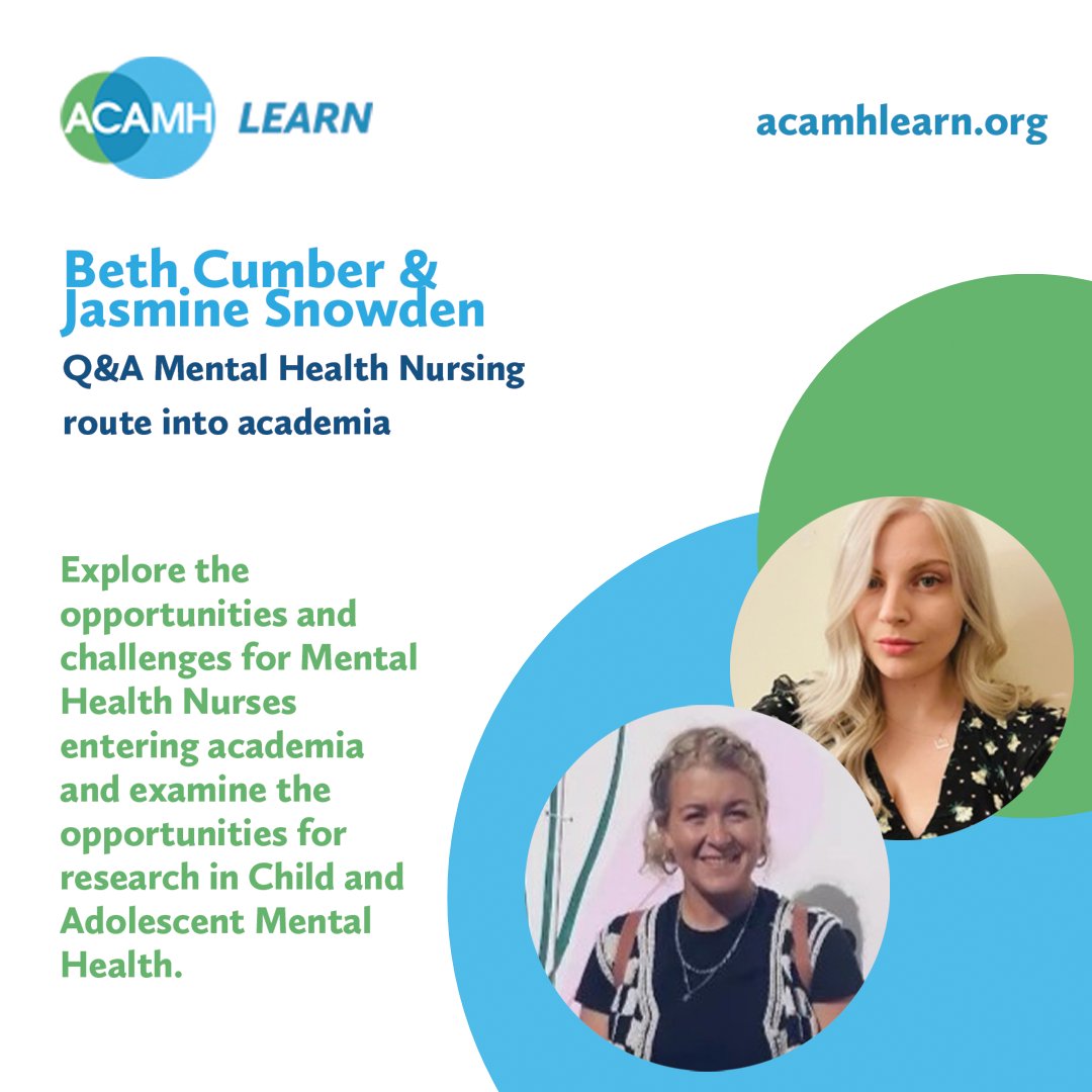 ACAMHLearn's tweet image. Explore the challenges faced by #MentalHealthNurses entering #Academia with this fascinating @ACAMHLearn Q&amp;amp;A with @Beth_Cumber &amp;amp; Jasmine Snowden, 2 #CAMH Nurses who have moved from #ClinicalPractice to academia.

An interesting watch. bit.ly/4p9Pm9H

#MentalHealthNursing