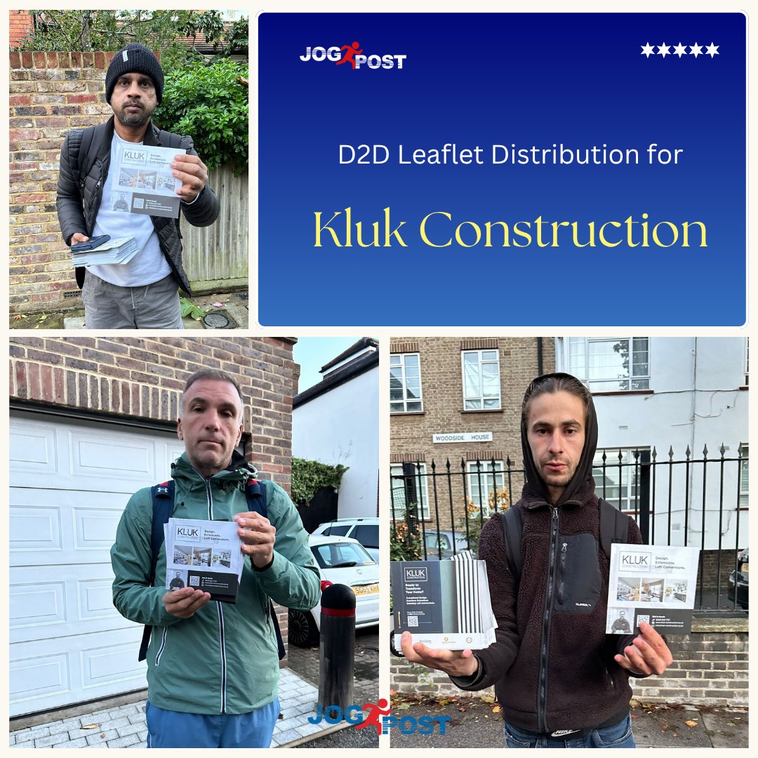 JogPostUK's tweet image. Another successful D2D leaflet campaign complete for Kluk Construction! 🏗️ We love helping businesses reach their local audience directly.

Want to generate more leads? Get in touch.

📞 020 3441 4949
✉️ support@jogpost.co.uk

#JogPost 
#LeafletDistribution 
#DirectMarketing