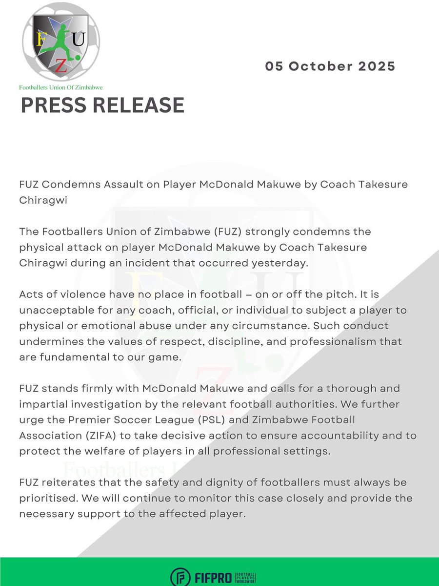 FootballersUnionZim tweet media