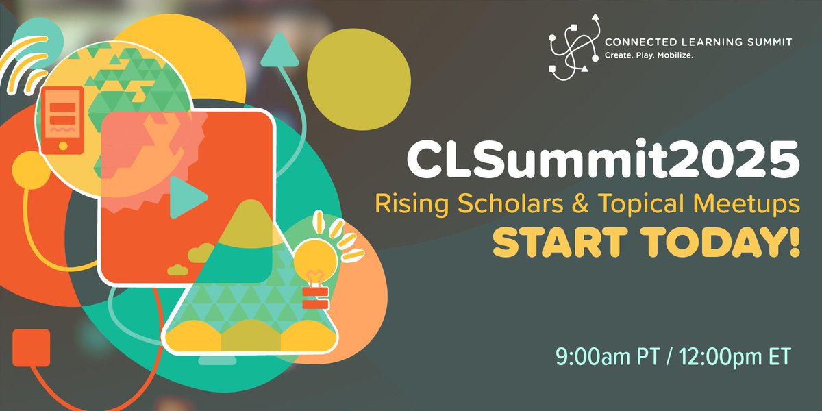 TheCLAlliance's tweet image. Good morning 🌞 — we’re on our first day of #ConnectedLearning2025!

No keynotes, plenaries, or workshops today but we’d like to invite attendees to join us for the Topical Meet-ups featuring contributors to our showcases🏆 and research papers📜 starting at 9am PT!!! 

🧵 [1/3]