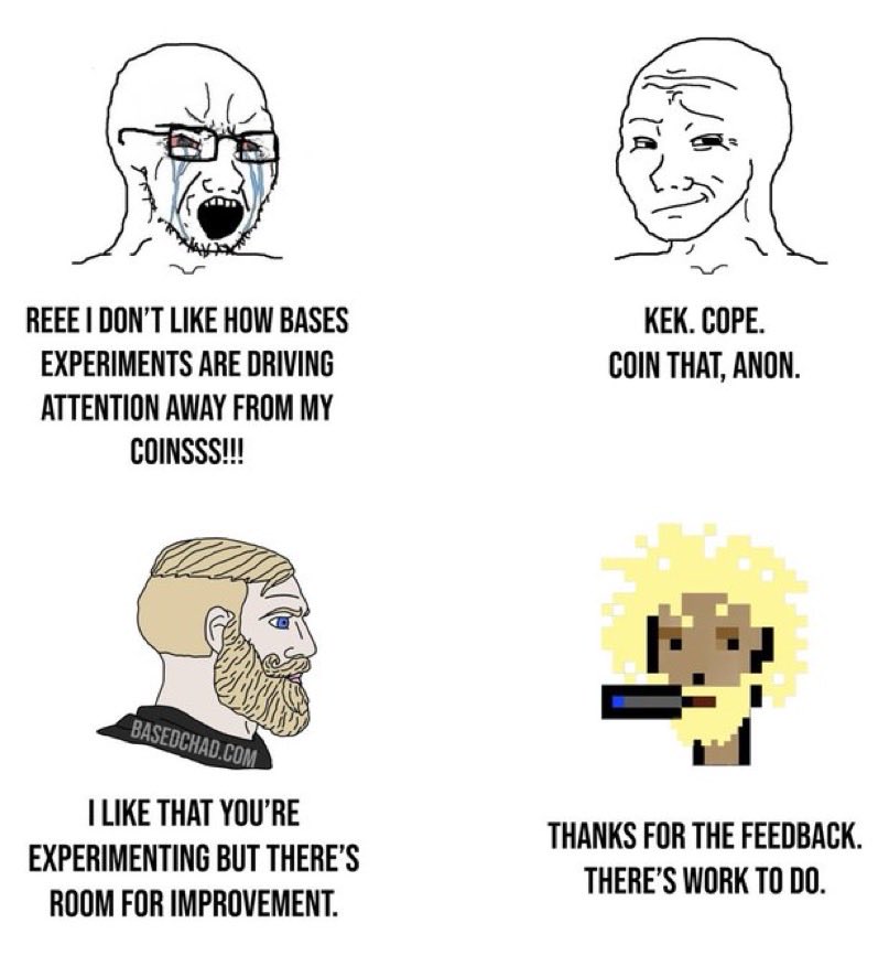 jessepollak's tweet image. based chads give and take feedback with love