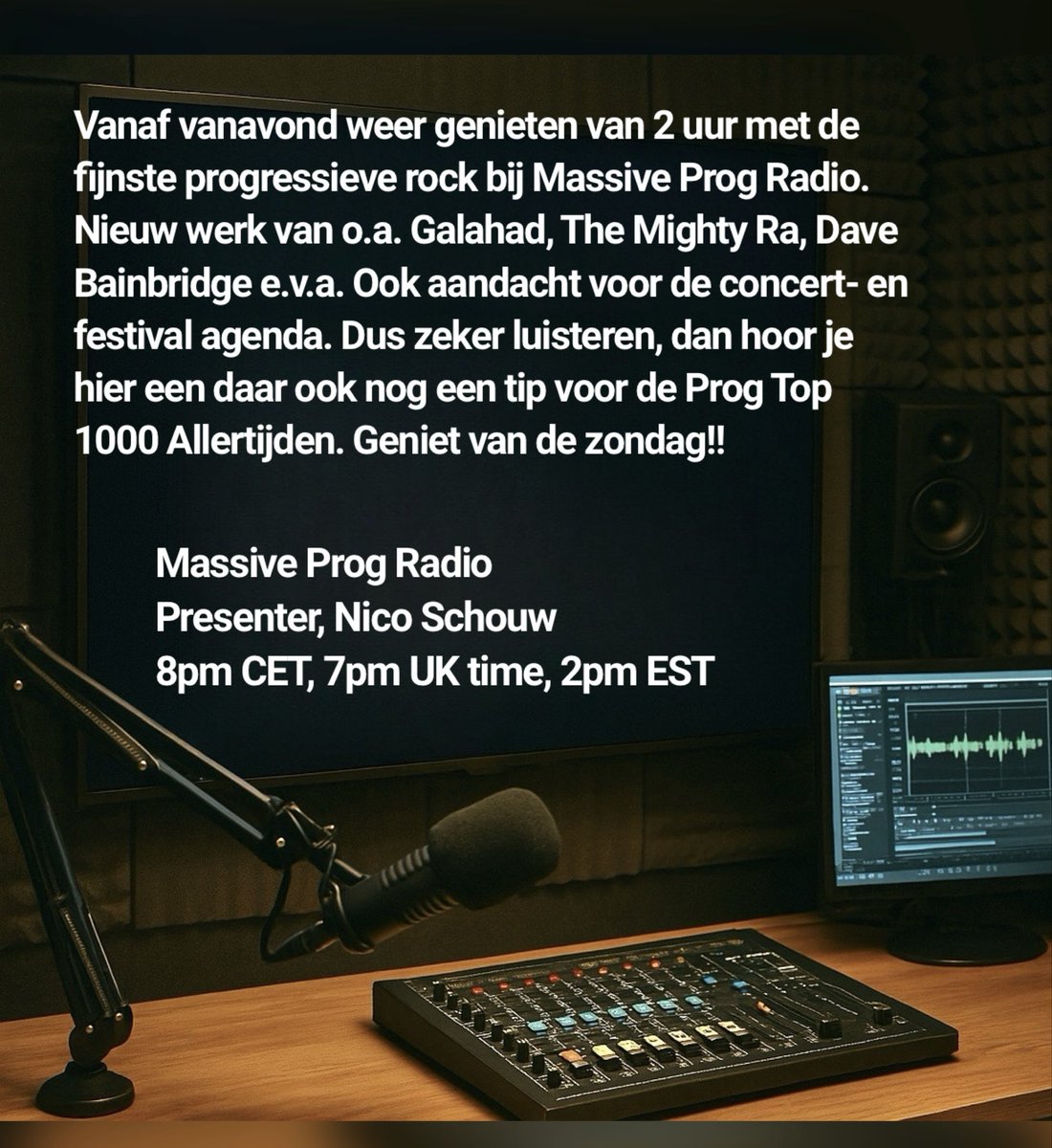 Tonight….

epicprogradio.com
linktr.ee/epicprogradio

#progressiverock #progrock #independentmusic #airplay #whattheprog #epicprogradio #wherenewprogmeetstheclassics