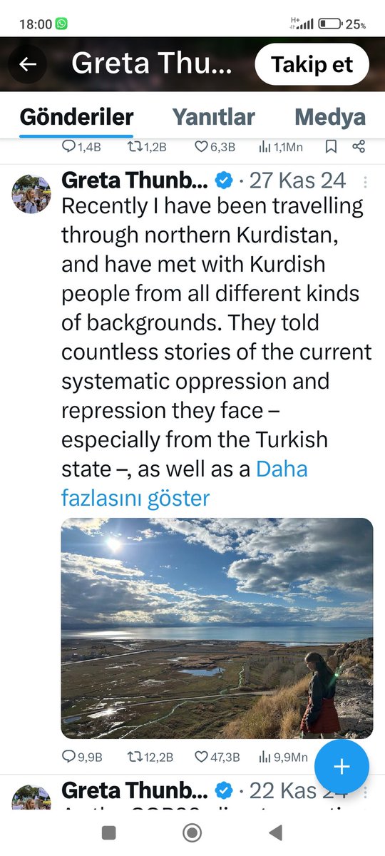 Sumud filosunda aktivist olan ve türkiyede  kahraman ilan edilen <a href="/GretaThunberg/">Greta Thunberg</a> Kimdir ? Paylaşımlarına bakarmısınız..
 yakın zamanda israilin finansıyla türk devletini kürt katliamı yapmakla suçlayan pkk hamisine bile kahraman diyorsunuz.