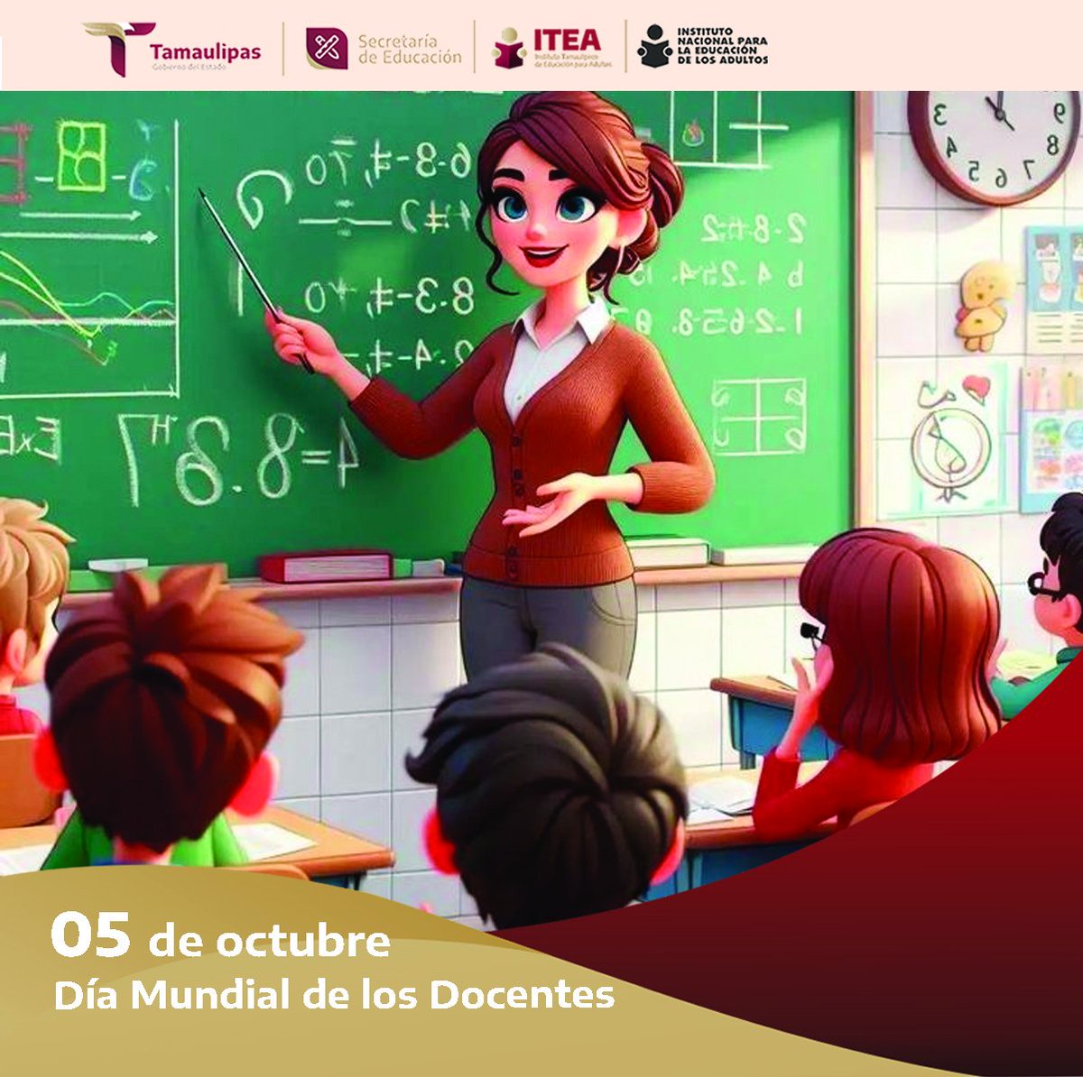 #Efemérides este 5 de octubre, se celebra el #DíaMundialDeLosDocentes, conmemorado desde 1994.
Fecha para conmemorar la labor de todas las mujeres y hombres que se esfuerzan por brindar una educación de calidad en todos los niveles educativos.
#ApoyemosALosDocentes