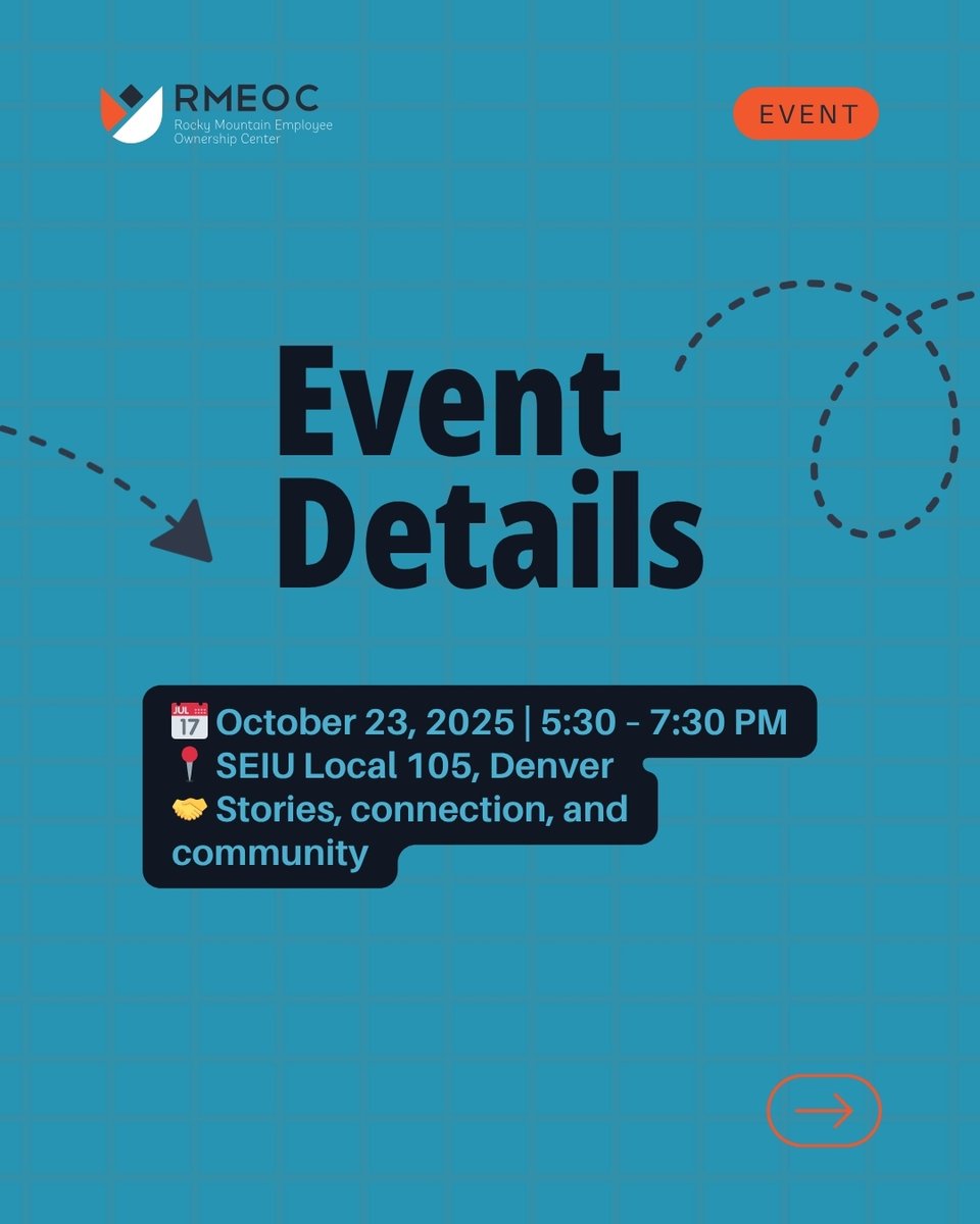 rmeoc_'s tweet image. 🌟 Celebrate Employee Ownership Month with RMEOC!
Join us Oct 23 in Denver for an evening of stories, connection, and community—honoring the power of worker ownership in Colorado.
👉 RSVP now: rmeoc.org/events/e/?even…
#EmployeeOwnershipMonth #DenverEvents #CoopsBuildCommunity