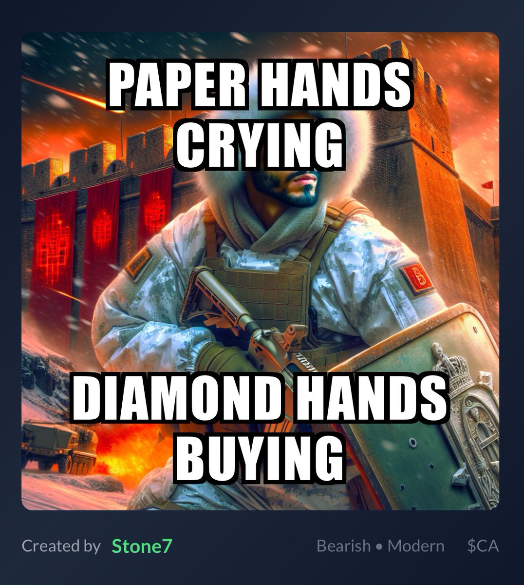 CR0BULL's tweet image. PAPER HANDS CRYING
DIAMOND HANDS BUYING

Meme by Colonel Stone7 🎖️ #CroArmy #CA #Cronos @CronosArmy212