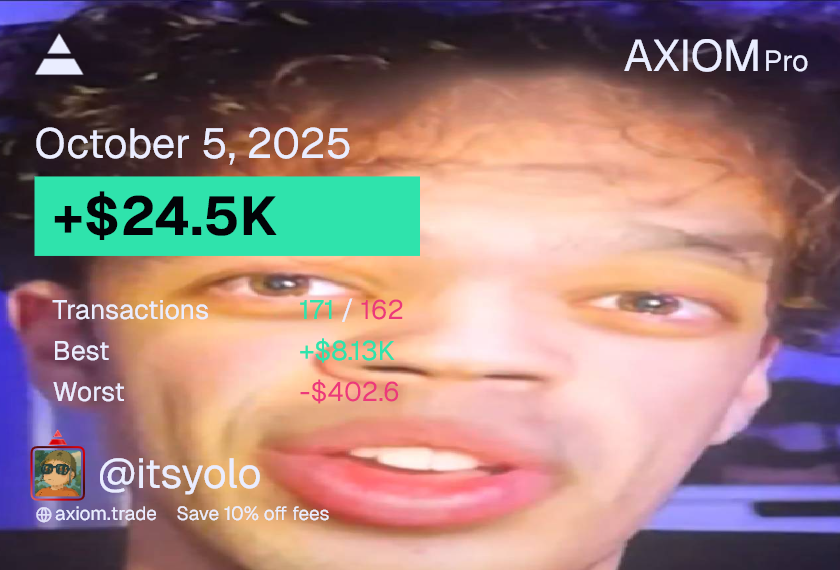 Good fucking day, made 2 bnb also but fck bnb lowkey😇

axiom.trade/@itsyolo

discord.gg/solmafia