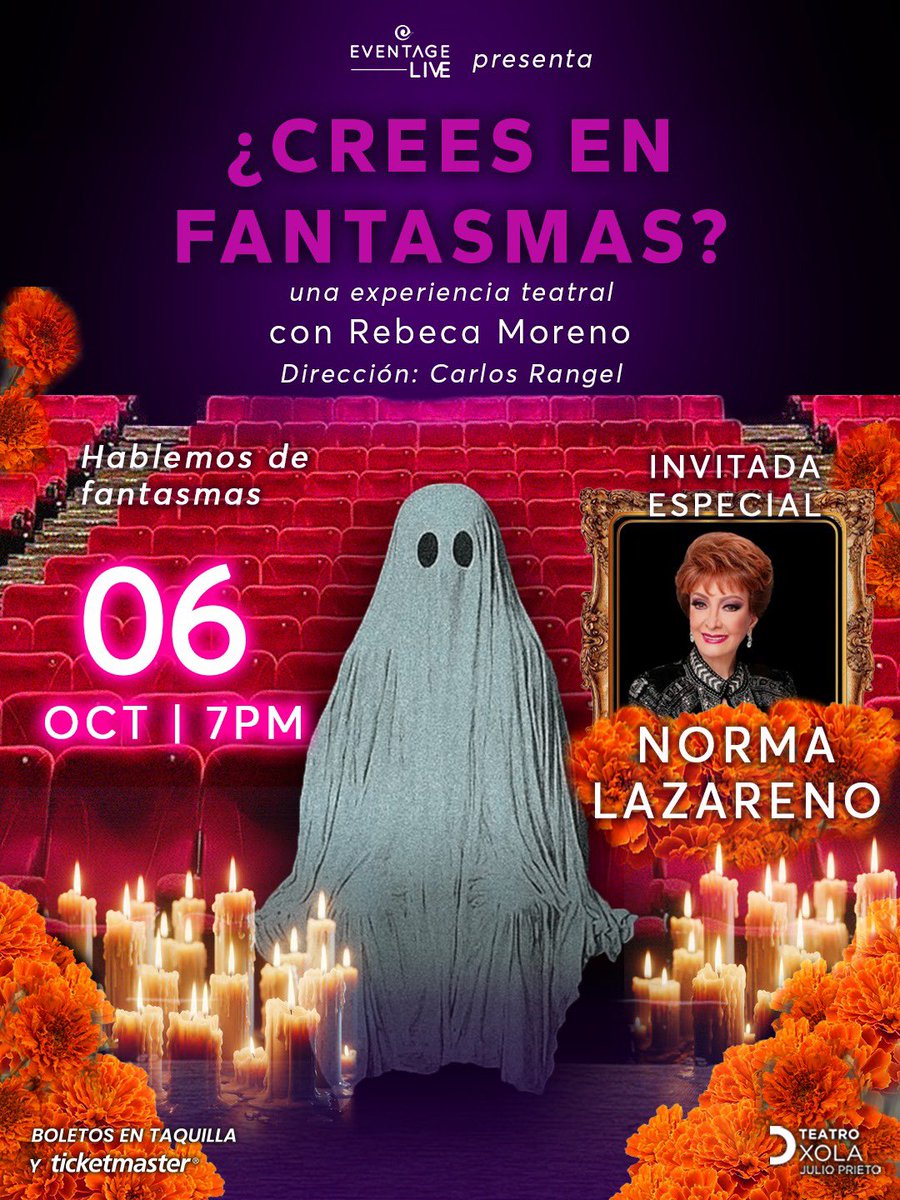 TEATRO XOLA (@teatroxola) on Twitter photo ¡Última oportunidad! 
Hablemos de…fantasmas
<a href="/normalazarenomx/">Norma Lazareno</a> <a href="/_CarlosRangel/">ᑕᗩᖇᒪOS ᖇᗩᑎGEᒪ</a> 
ticketmaster.com.mx/crees-en-fanta… ¡Última oportunidad! 
Hablemos de…fantasmas
<a href="/normalazarenomx/">Norma Lazareno</a> <a href="/_CarlosRangel/">ᑕᗩᖇᒪOS ᖇᗩᑎGEᒪ</a> 
ticketmaster.com.mx/crees-en-fanta…