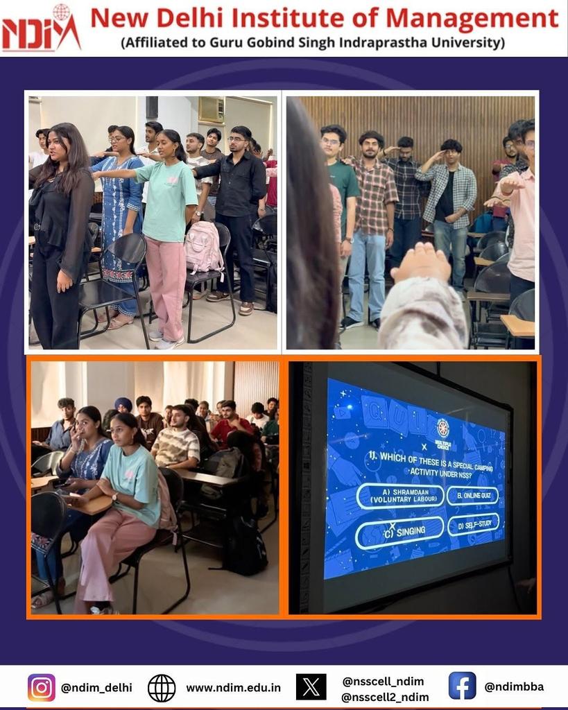 nsscell2_ndim's tweet photo. NSS Cell of NDIM (Unit 1 &amp; 2) in collab with IQAC and IIC, celebrated NSS day on 1st of October, which was filled with joy, and lots of fun activities.
That bring everyone together and make the bonds stronger.

#nssday #nssndim #fun #nss #ggsipu https://t.co/TbzkGLwD8D