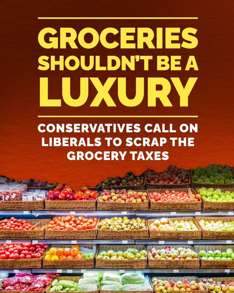 Food prices are soaring, poverty is rising, and even Food Banks Canada gave the Liberals a 'D' on food insecurity.

This past week, Conservatives called on the Liberals to scrap the grocery taxes: 

➡️ the industrial carbon tax on fertilizer and farm equipment;
➡️ the fuel
