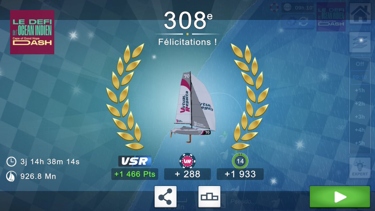 Hobert_VR's tweet image. Résultat sur la Cape of Good Hope Dash sur @VirtualRegatta 🎮🌊⛵️

Une touchette de côte avant l’arrivée 😅

#VirtualRegatta #VirtualRegattaOffShore #VROffShore