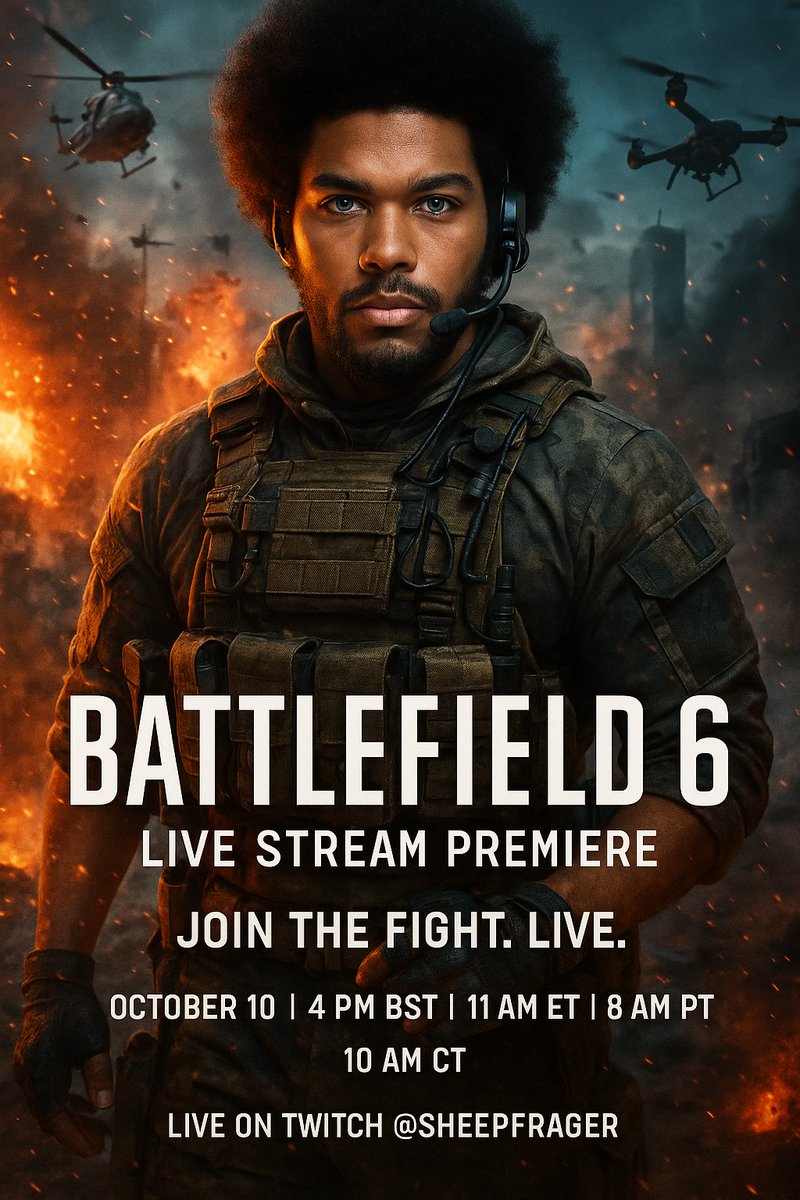 SheepFragger's tweet photo. Battlefield 6 4pm this Thursday! #Battlefield6 #CROSSPLAYOFF https://t.co/HszxCq7SHw