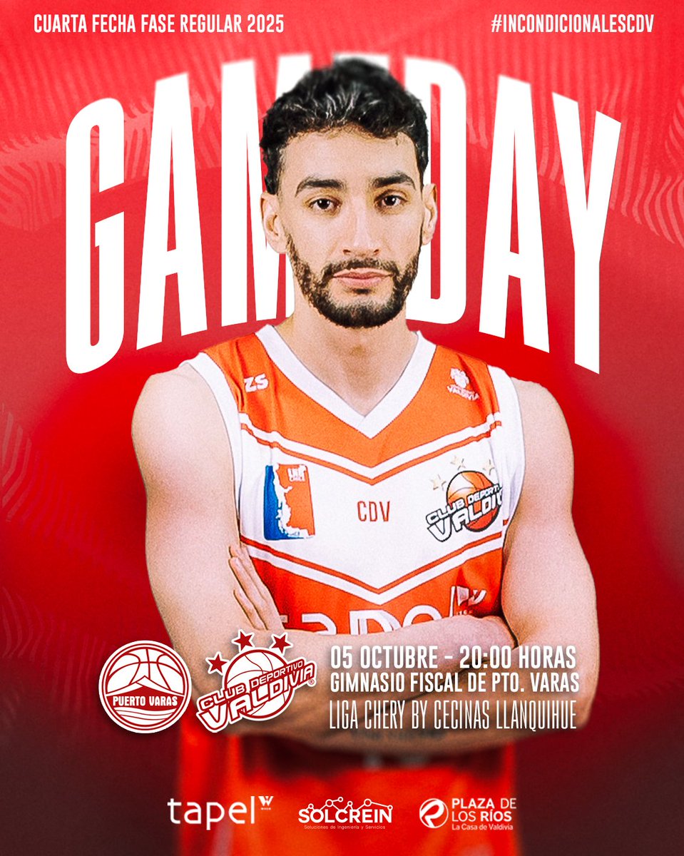 🔴 | GAME DAY

🆚 Puerto Varas Basket.
⌚ HOY - 20:00 hrs.
🏟️ Gimnasio Fiscal (Puerto Varas).

📲 Transmite Basquetpass.tv
Usa el código VALDIVIA25 para obtener un descuento en tu suscripción a Basquetpass.tv

#IncondicionalesCDV #VamosCDV #ValdiviaCL