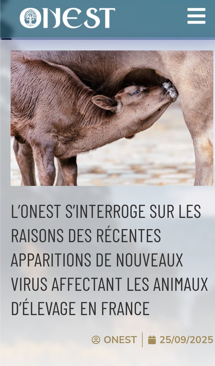 SabatierJeanMa1's tweet photo. L’ONEST s’interroge sur les raisons des récentes apparitions de nouveaux virus affectant les animaux d’élevage en France.

https://t.co/b2jMfVdgUi https://t.co/GBA9nrbvah