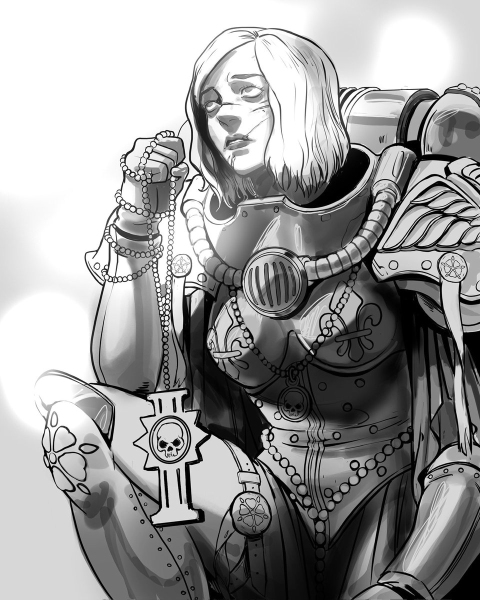 alternatecyborg's tweet image. Sketching 40K nuns again #WIP