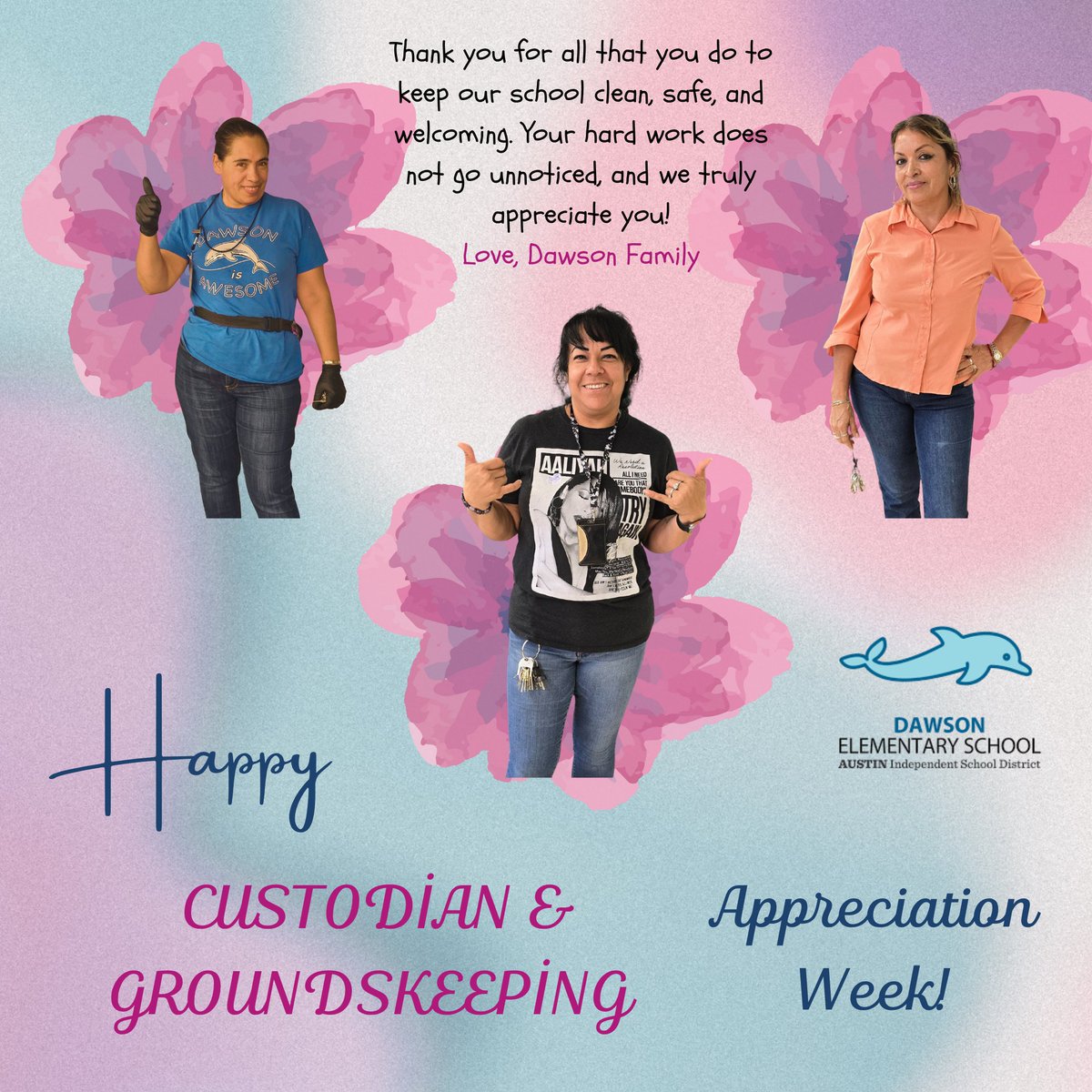 Last week was Custodian Appreciation Week &amp; our amazing social committee came 2gether 2 provide some treat bags 2 our custodial team.  Dr. Godinez shared the bags w/ Ms. Antonia, Ms. Antonia &amp; Ms. Elia 2 thank them for their hard work and dedication!